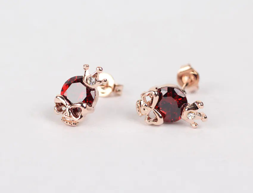 Regal Skull Crystal Studs