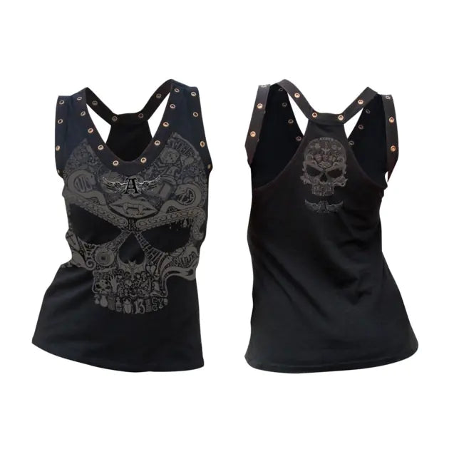 Skull Graphic Sleeveless Tee