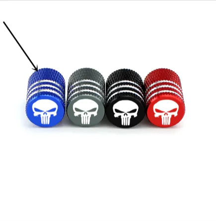 Skull Accent Tire Valve Caps