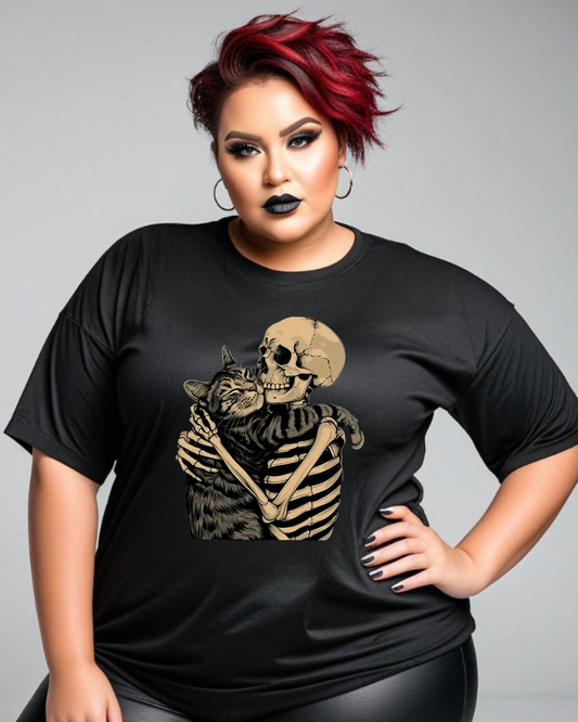 Cat and Skeleton Best Friends T-Shirt