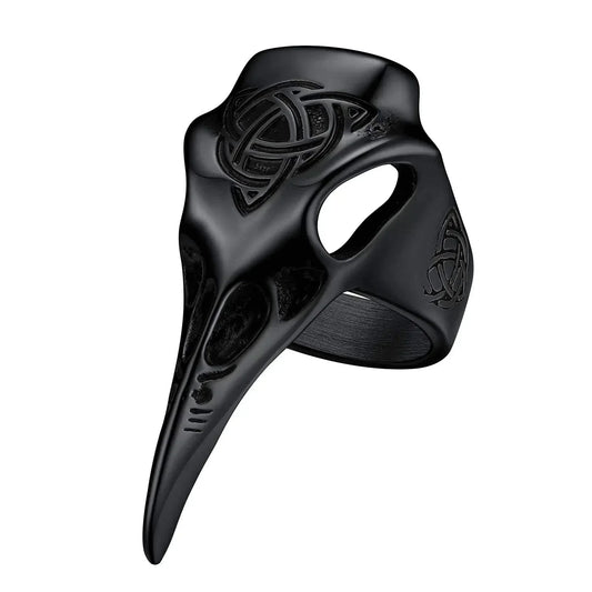 Ravens Skull Norse Ring for Men