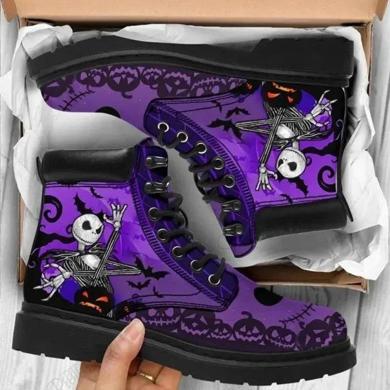 High-Top Skull Design Martin Boots