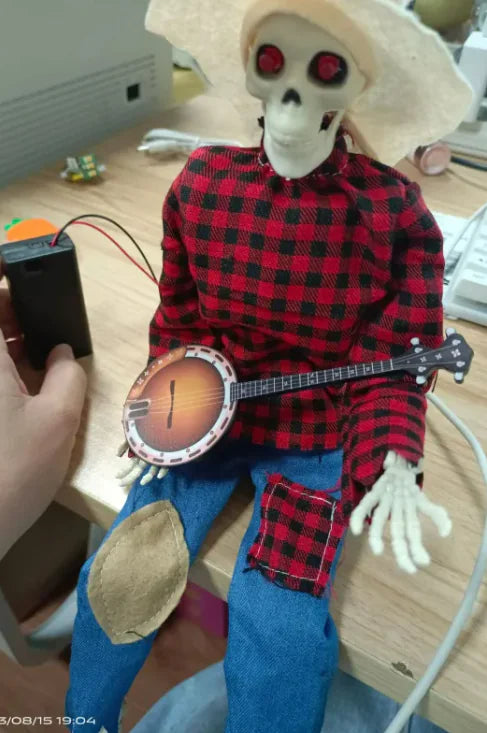 Spooky Banjo Skeleton Decor