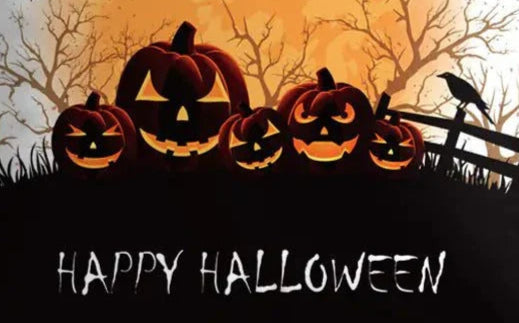 Linen skull Halloween pillow cover with spooky pumpkin and bat design.