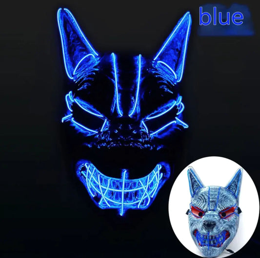 LED Glow Halloween Full-Face Mask