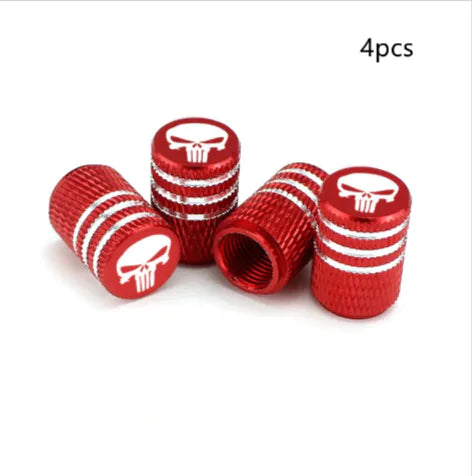 Skull Accent Tire Valve Caps