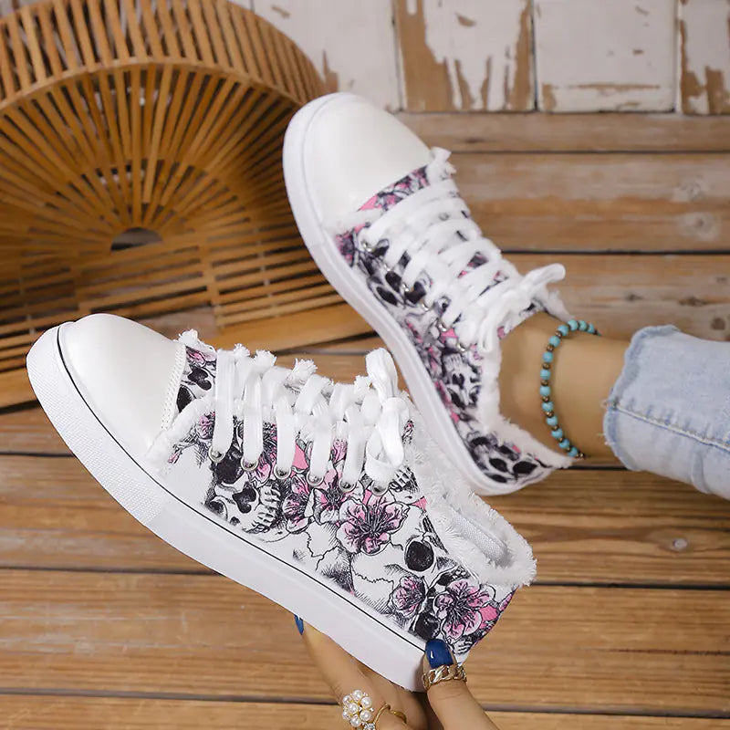 ladies-skull-art-canvas-trainers