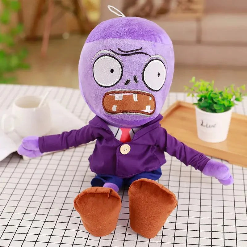 Plants vs. Zombies plush zombie toy on a table.
