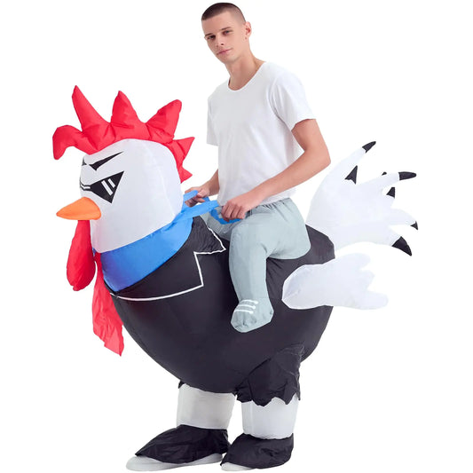 Rooster Rider Inflatable Costume