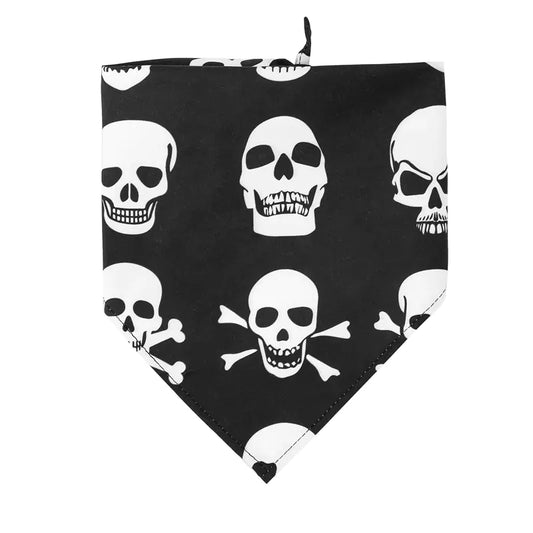 Pirate skull pattern pet scarf for Halloween.